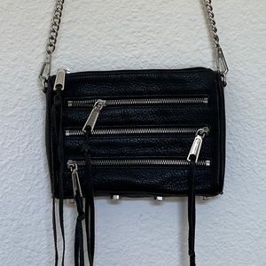 Rebecca Minkoff Black Crossbody - 5 zip/tassels